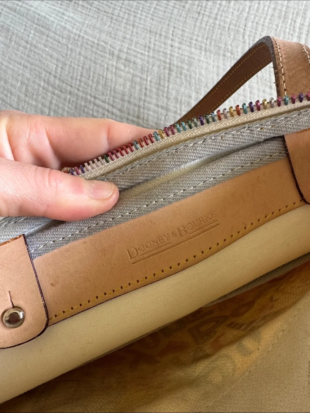 Y2K dooney and bourke Multicolor Canvas Tote with Tassel Drawstring
